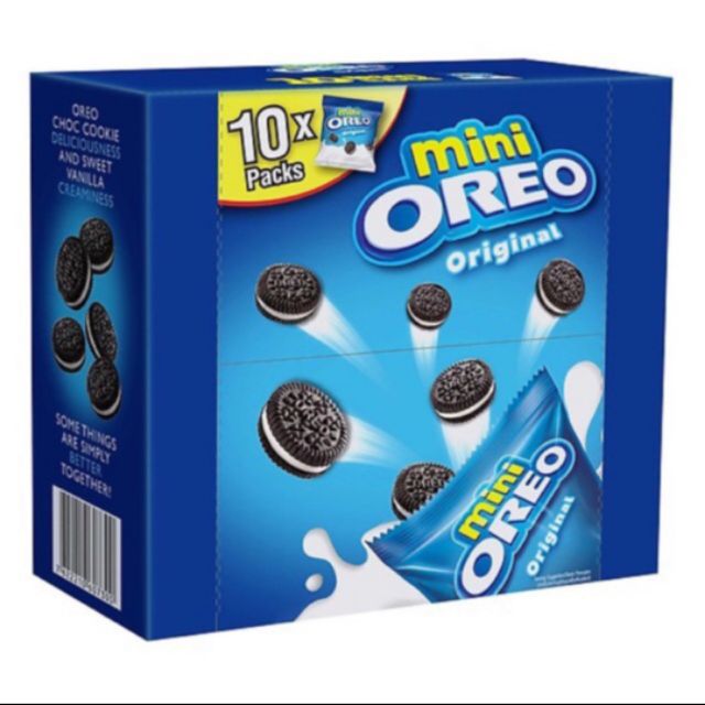 Hộp 10 túi bánh quy Oreo Mini 230g. Có đủ vị: Vani, sô cô la