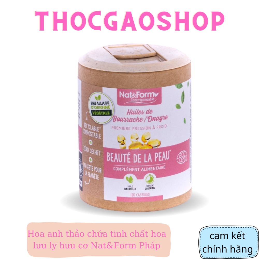 Hoa anh thảo chứa tinh chất hoa lưu ly hưu cơ Nat&Form Pháp 120/200v