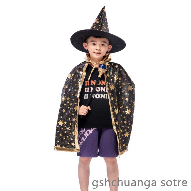 Set Đồ 2 Món Hóa Trang Phù Thủy Halloween Cho Bé