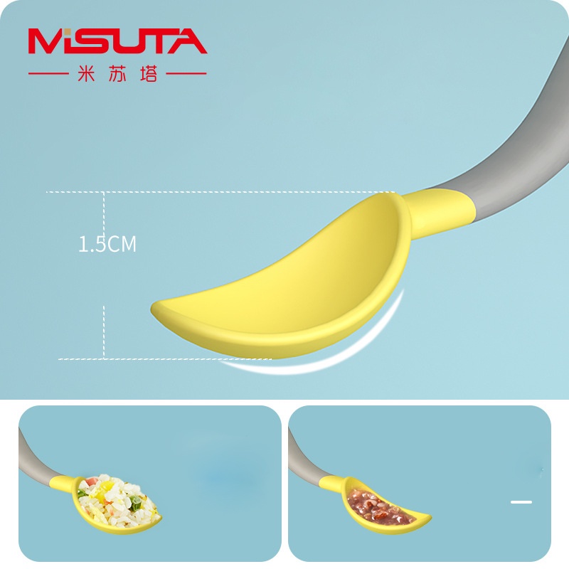 Bộ Thìa Dĩa Bẻ Cong Cho Bé Tập Ăn Tập Xúc Dễ Sử Dụng