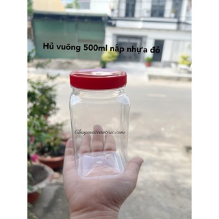 Hủ nhựa 500ml nắp nhựa đỏ duy tân mã số 009