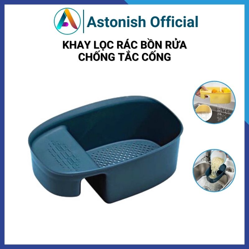 Khay lọc rác gác bồn rửa bát chống tắc giỏ đa năng treo bồn rửa chén bát rổ nhựa lọc rác