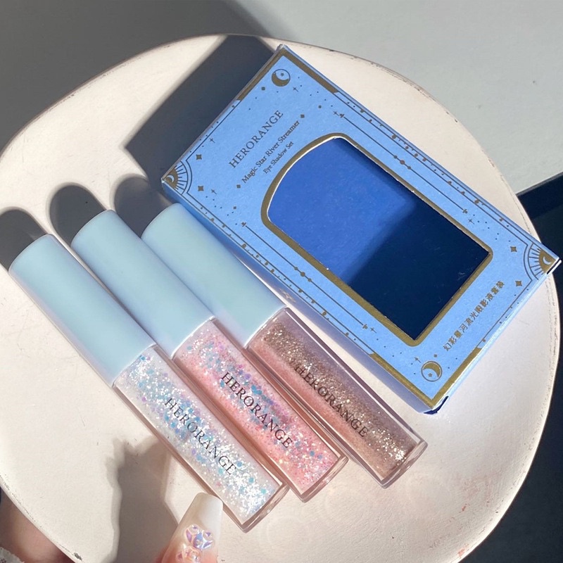 Set 3 Nhũ Mắt Dạng Kem Gel HERORANGE Magic Star River Streamer Eyeshadow