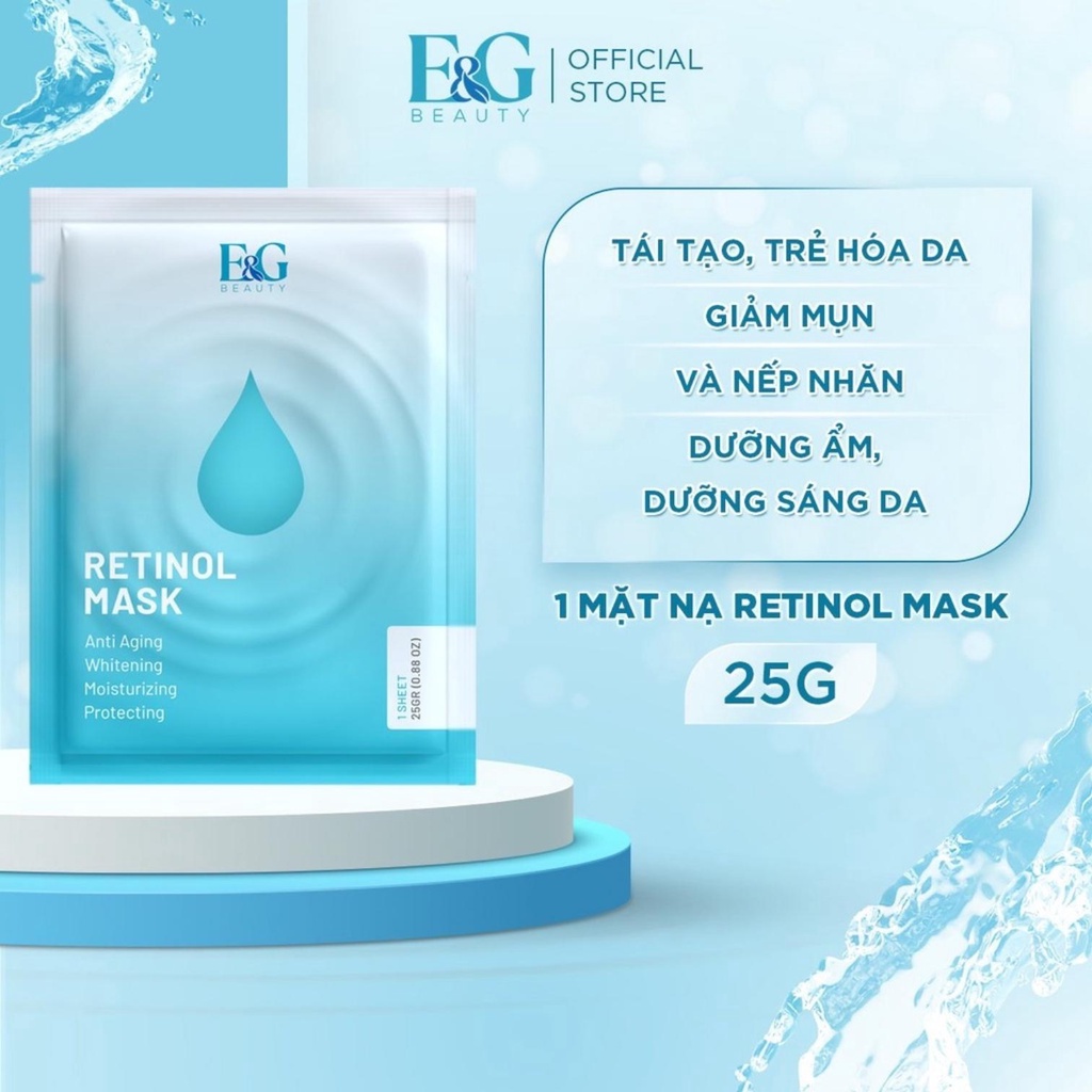 Mask Minhchaustore Mặt Nạ Retinol Mask E&G Beauty Tái Tạo Trẻ Hóa Da Giảm Mụn Giảm Thâm Nám Giúp Da Trắng Hồng