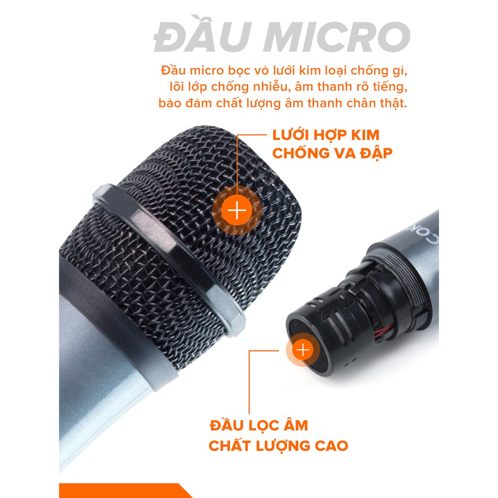 Micro Karaoke Không Dây Đa Năng COK ST-106 - Thời Lượng Pin 6h Màn Hình LED Chống Nhiễu Chống Hú Lọc Âm