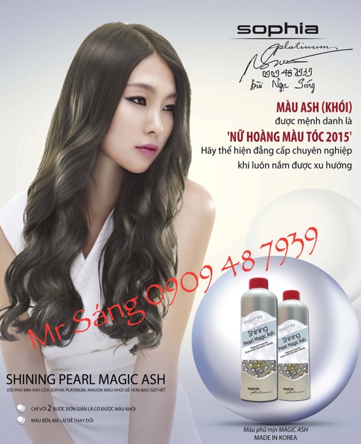 Phủ mịn Xám khói Sophia Platinum Shinning Pearl Waxing Colour Ash 530ml