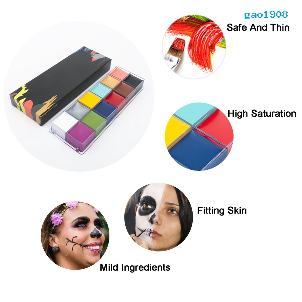 (Hàng Mới Về) Bảng Màu Vẽ 96g 12 Màu Không Phai Đa Năng Cho Mặt Và Cơ Thể | BigBuy360 - bigbuy360.vn