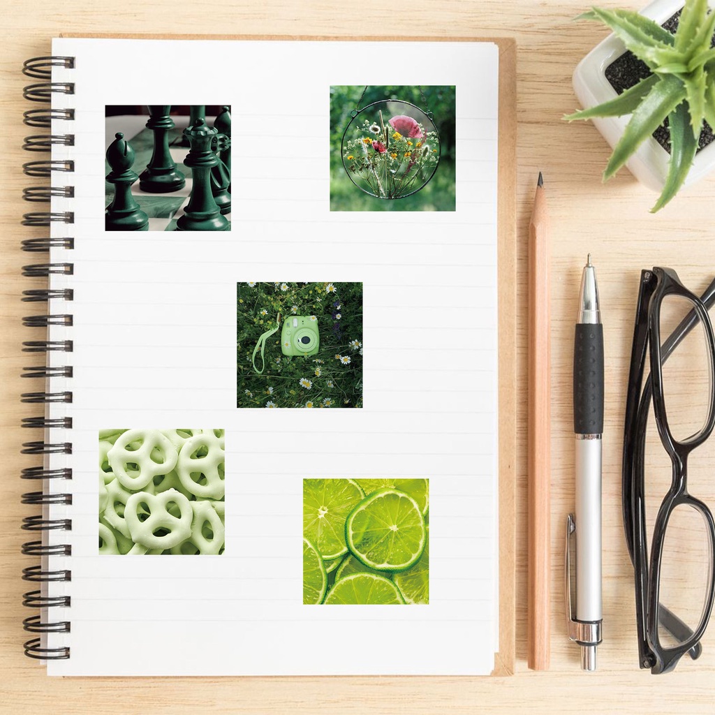 50 Nhãn dán trang trí sổ tay hình phong cảnh graffiti DIY dễ thương