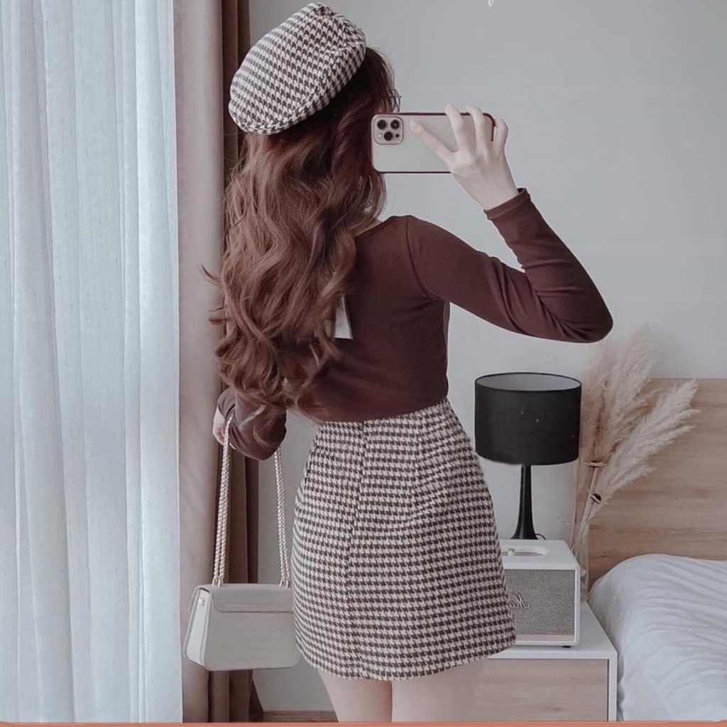 Chân Váy Dạ Cạp Lưng Cao BIG SIZE Dáng Con Ong Chữ A Xòe Phồng Hàng Đẹp THUS881