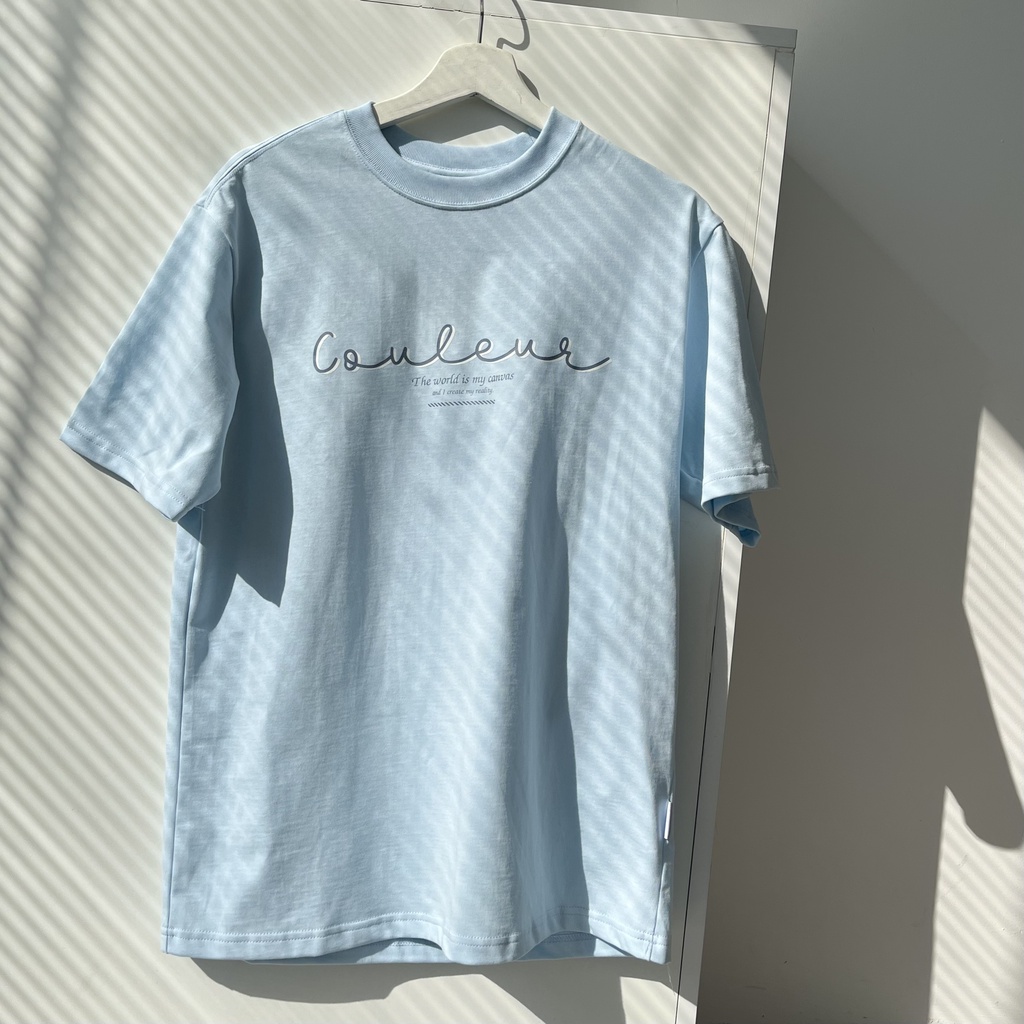 Baby blue T-Shirt - Áo thun unisex xanh baby COULEUR local brand chính hãng 100% cotton - TS03