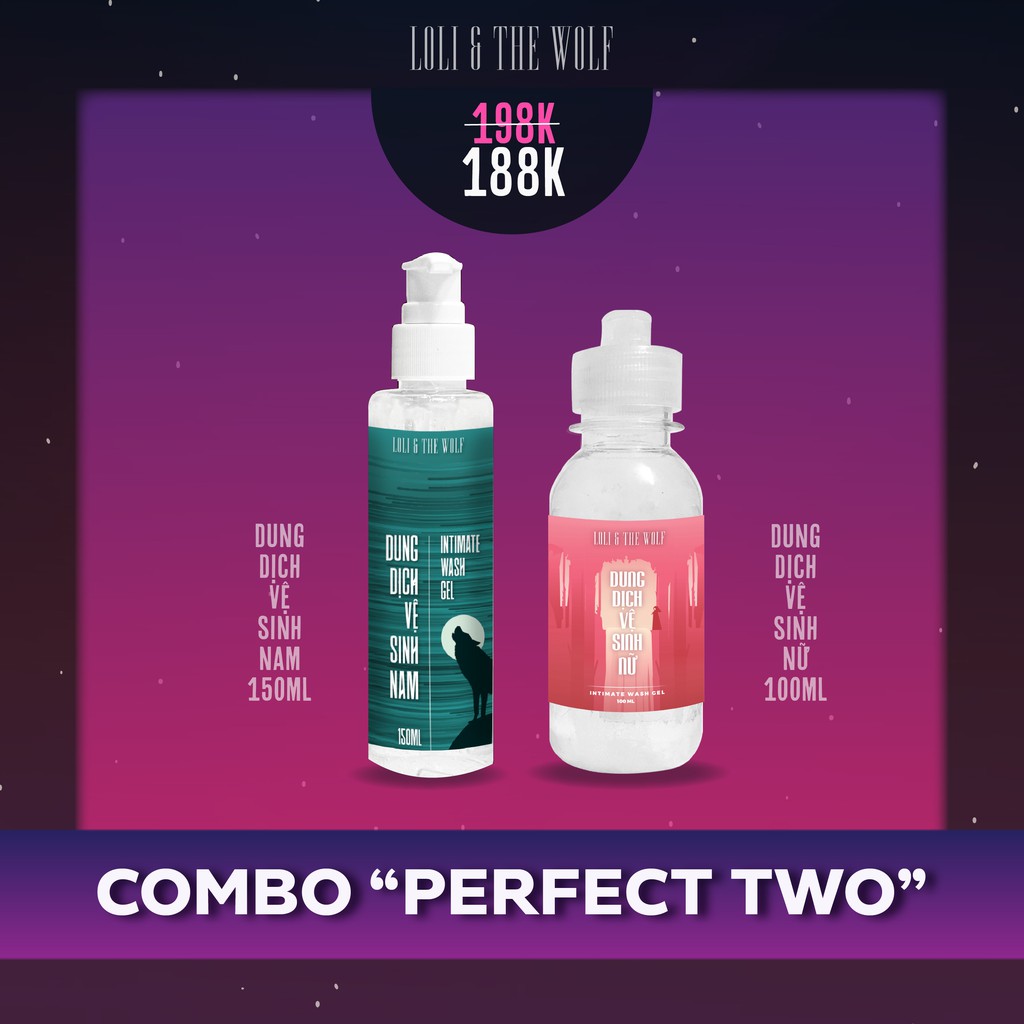 Combo Perfect Two dành cho couple 1 dung dịch vệ sinh nam 150ml + 1 dung thumbnail