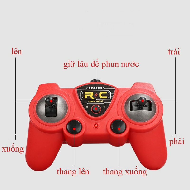 Xe Cứu Hỏa Điều Khiển Phun Nước Từ Xa Có Sạc Pin Loại To