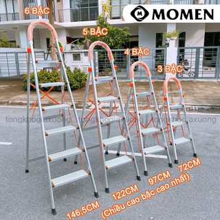 [FREESHIP] Thang nhôm ghế tay vịn 3,4,5,6 bậc MOMEN ĐỨC- bảo hành 12 tháng, an toàn, chắc chắn, bền bỉ.