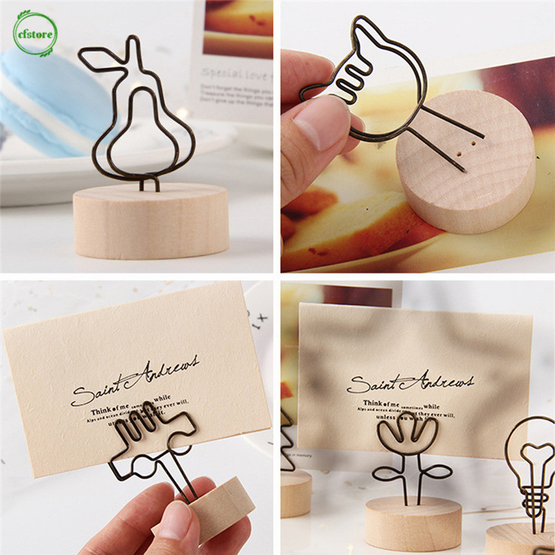 Kẹp Gỗ Giữ Giấy Ghi Chú Kiểu Dáng Cổ Điển