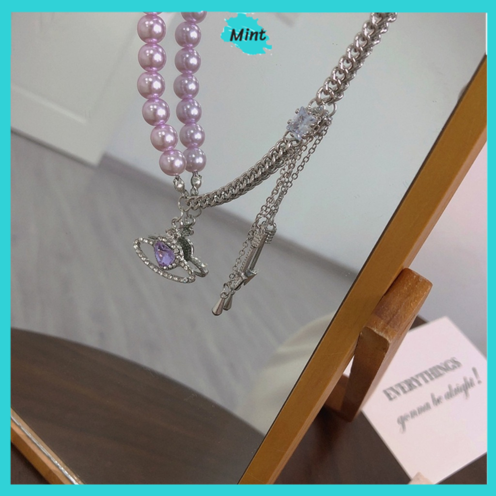 Dây Chuyền Ngọc Trai Nhân Tạo ❤️FREESHIP❤️ Vòng Cổ Trái Tim Đính Đá Phối Xích Kiểu Mới Phong Cách Hàn Quốc