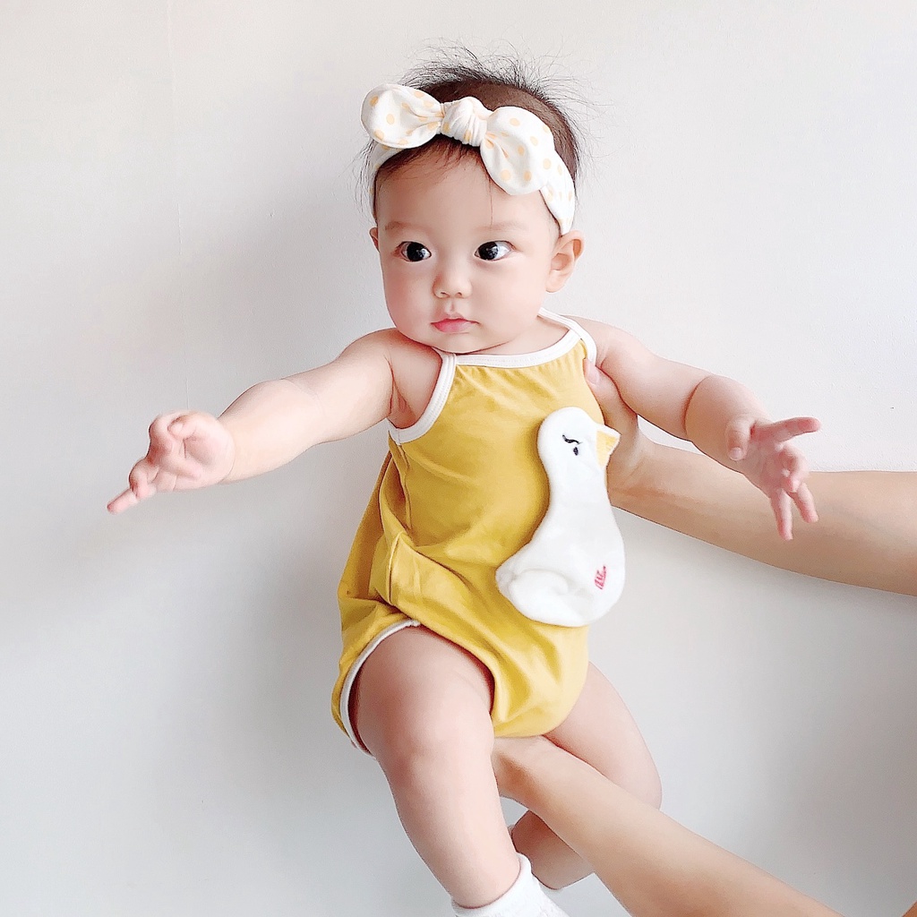 Áo Liền Quần Hai Dây In Hoạt Hình Đáng Yêu Cho Trẻ Sơ Sinh