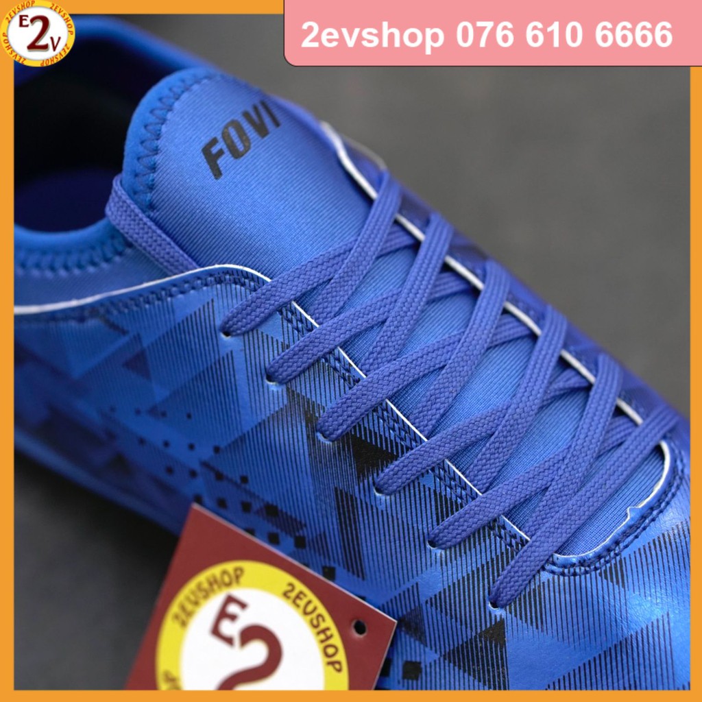 Giày đá bóng thể thao nam Fovi Debut Xanh Dương, giày đá banh cỏ nhân tạo dẻo nhẹ - 2EVSHOP