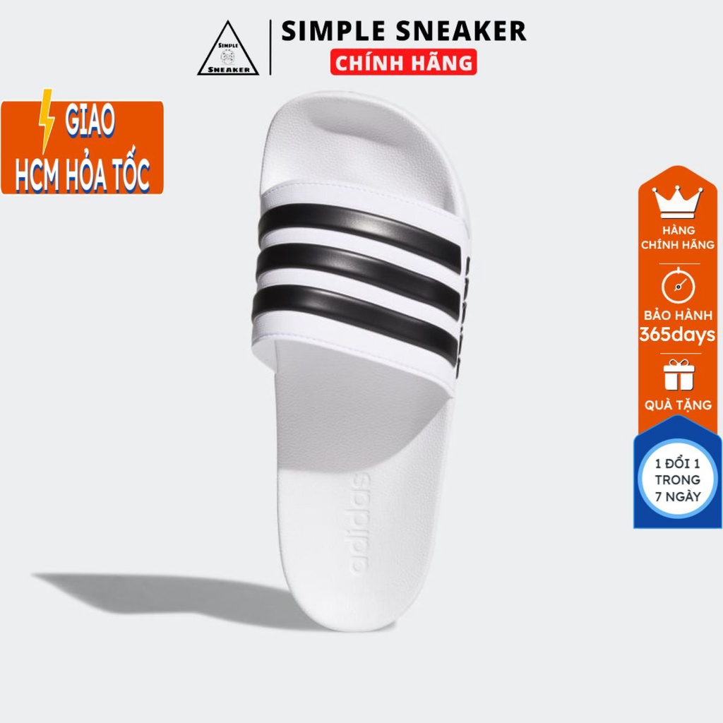 Dép Adidas Chính Hãng FREESHIP Adidas Adilette Cloudfoam Shower White Black - Dép Quai Ngang Chống Nước - [AQ1702]