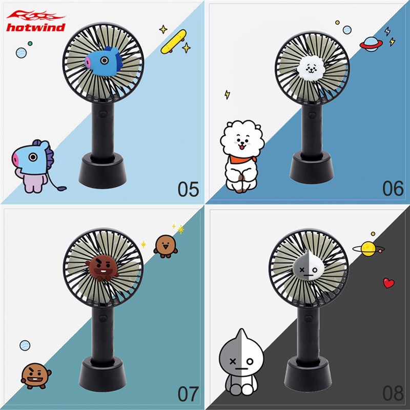 Quạt mini cầm tay họa tiết dễ thương nhỏ gọn tiện lợi