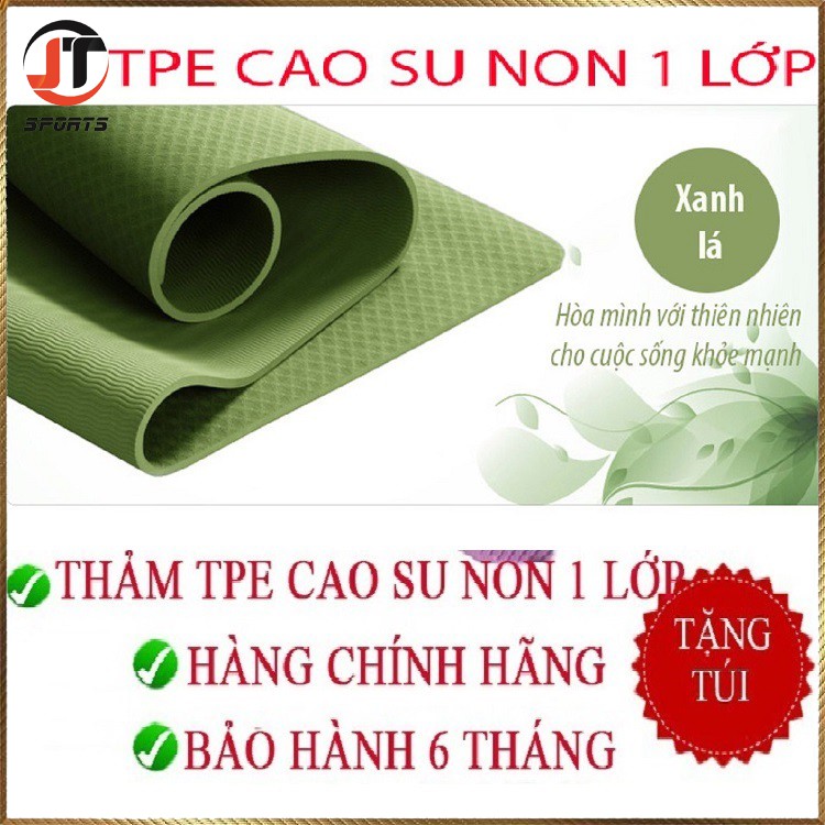 Thảm tập yoga TPE 8mm cao cấp loại 1 tặng túi xịn + dây buộc trị giá 100k