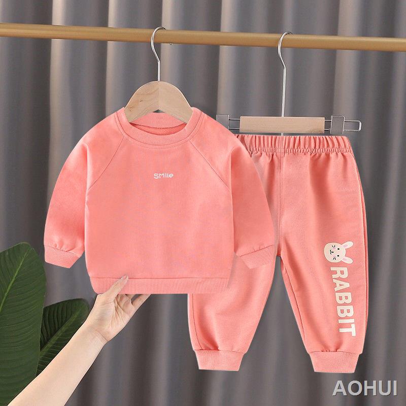 Bộ đồ áo len trẻ em xuân thu quần dài thể thao phong cách hàn quốc cho bé trai và bé gái, áo hai dây cho bé trai và bé g