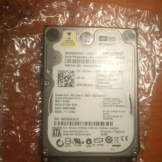 Ổ cứng hhd chuẩn sata 250g