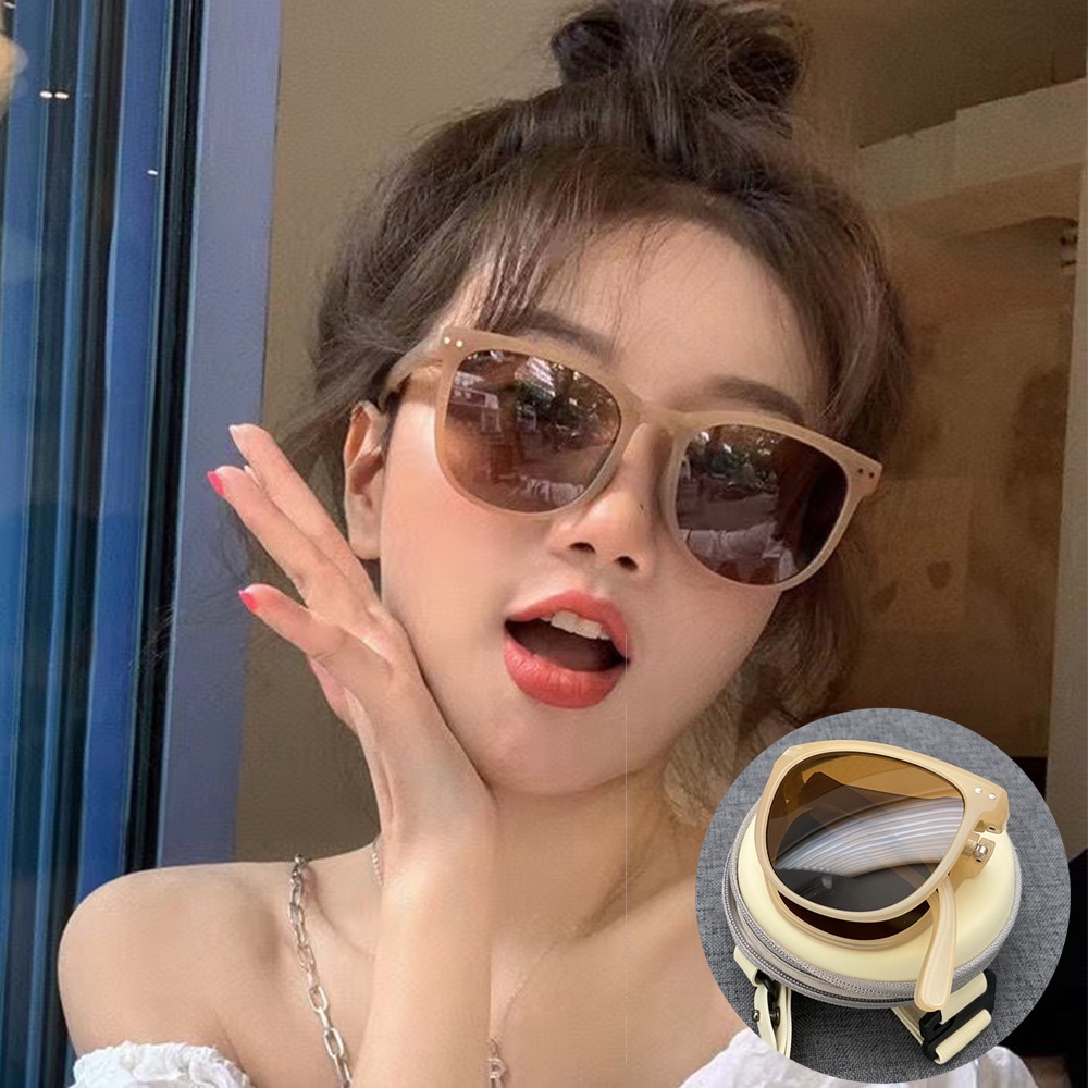 iF YOU Kính mát   phân cực dạng gập phong cách cổ điển Hàn Quốc cho nữ