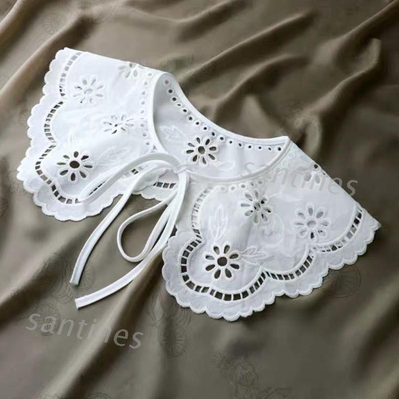Cổ Áo Giả Kiểu Pháp Thêu Hoa Văn Thời Trang