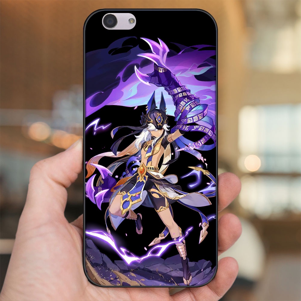 Ốp lưng Oppo F1s, F3, F3 Plus viền đen in hình Cyno Genshin Impact