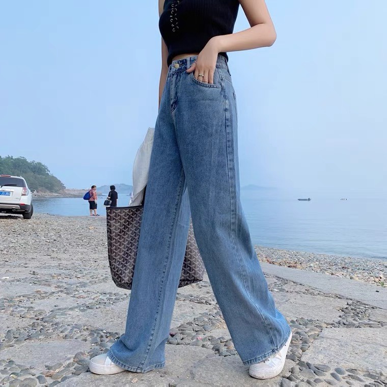 Quần Jean baggy, jeans ống suông rộng nữ Ulzzang phong cách Hàn Quốc | BigBuy360 - bigbuy360.vn