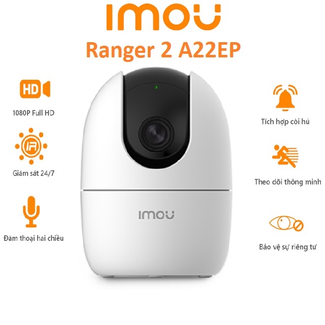 Camera wifi Imou ranger 2 xoay 360 2MP 4MP A22EP 1080P A42P 2K còi hú báo động độ nét cao DAHUA C22SP | BigBuy360 - bigbuy360.vn
