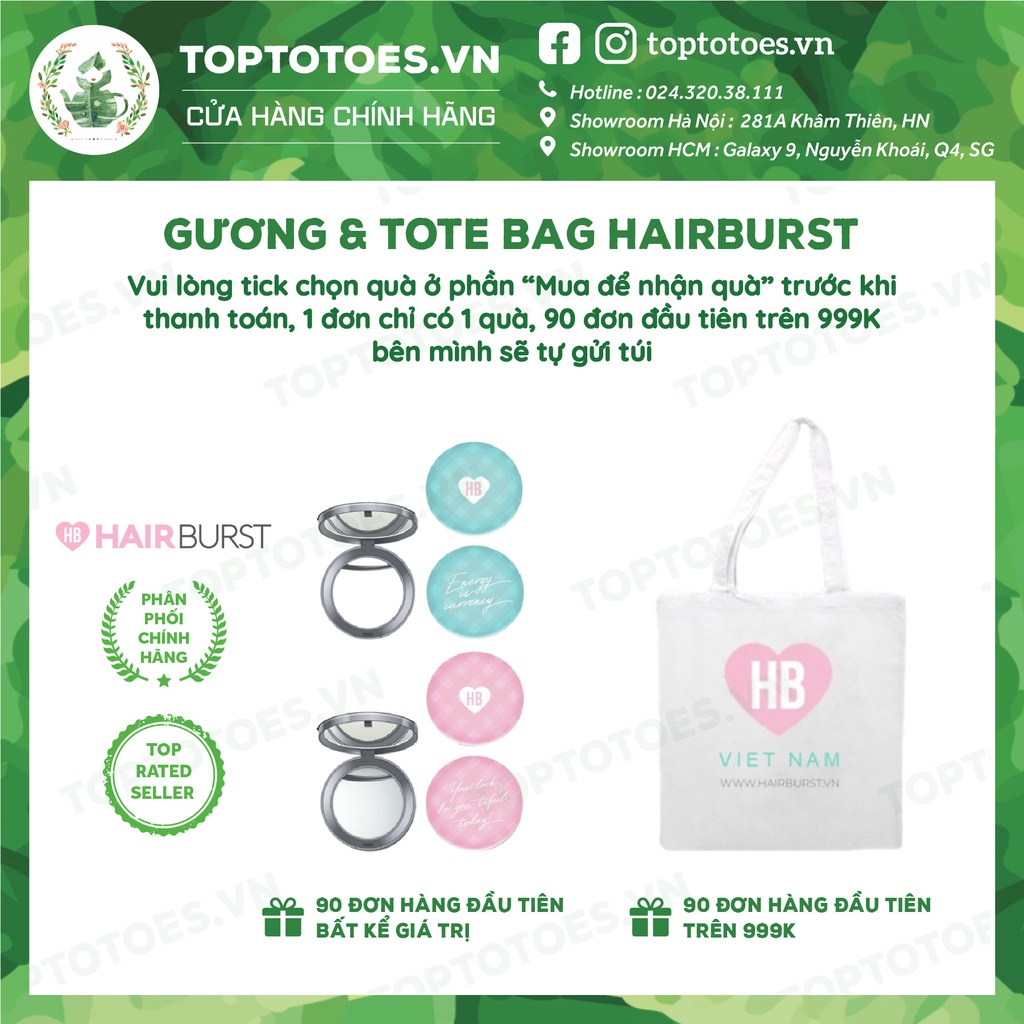 Gương cầm tay 2 mặt Hairburst [QUÀ TẶNG KÈM ĐƠN HÀNG]