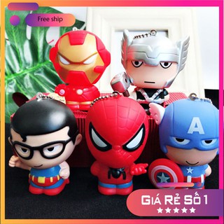 Móc treo chìa khóa siêu anh hùng Marvel chibi đầu bự cute lạc lối (Có sẳn)