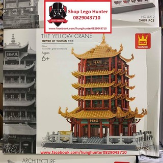 Xếp Hình Architecture Wange 6214 Tower of Wuhan : the Yellow Crane Bộ lắp ráp Hoàng Hạc Lâu 2912 chi tiết