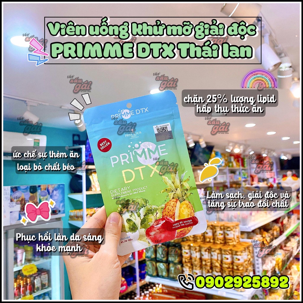 Viên uống Detox khử mỡ giảm cân thải độc Primme DTX