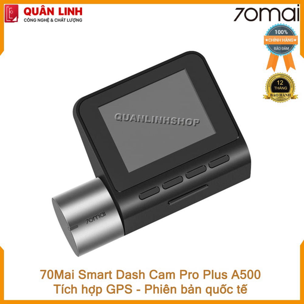 Camera hành trình 70mai Dash Cam Pro Plus A500 Quốc tế. Tích hợp sẵn GPS - Bảo hành 12 tháng