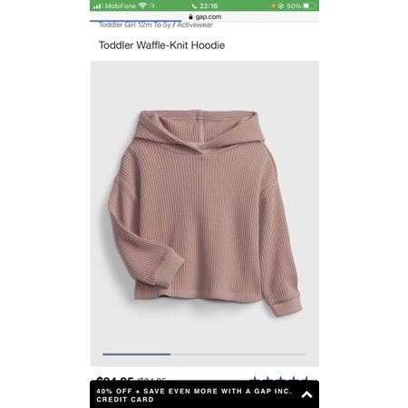 Áo hoodie baby Gap