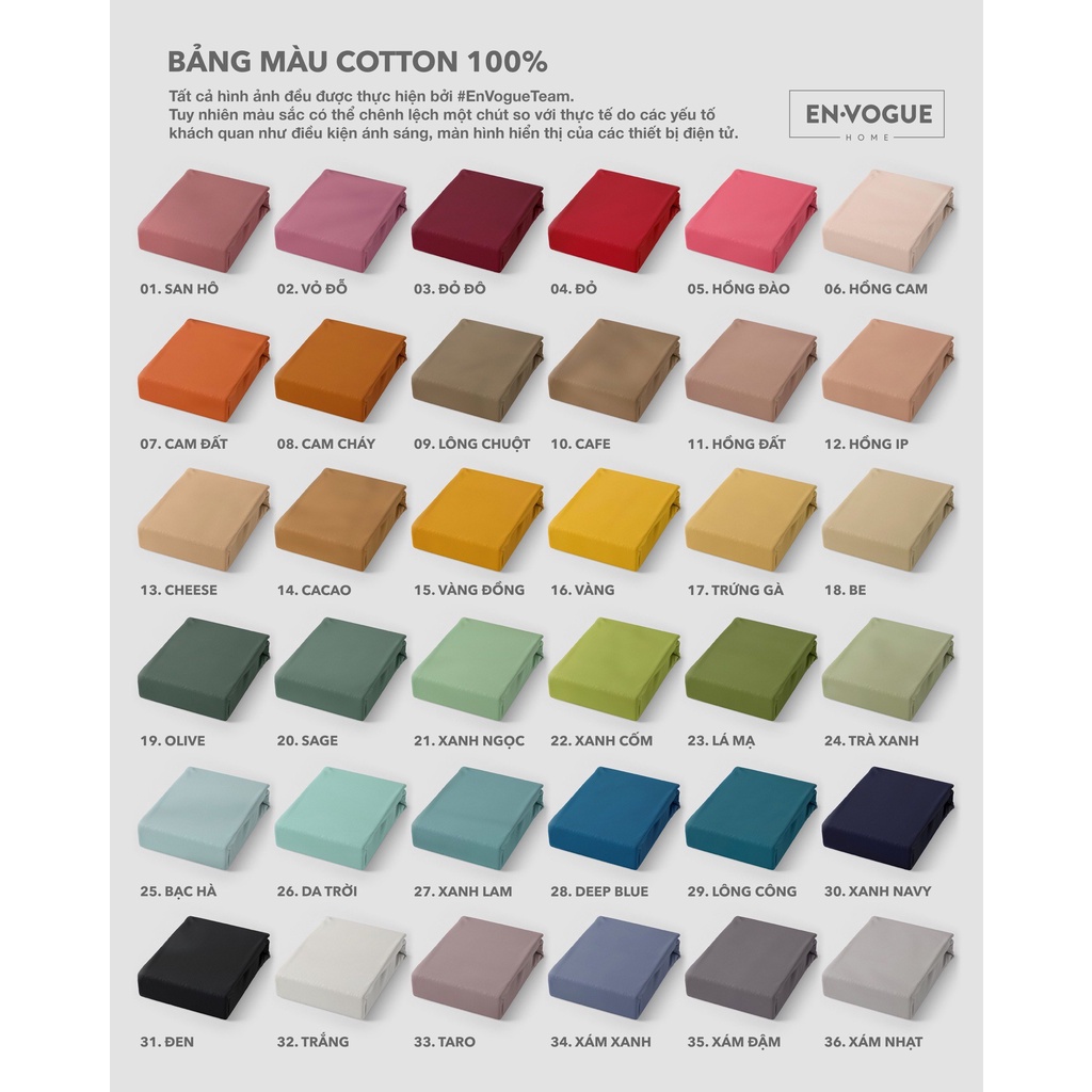 Ga giường bo chun Cotton Organic Envogue Home 1m6x2m - 1 chiếc