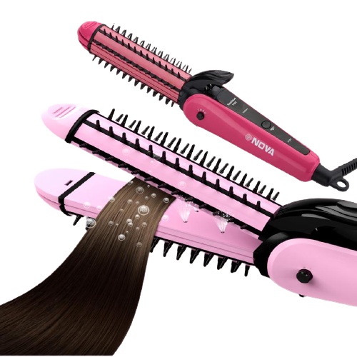 Máy tạo kiểu tóc uốn duỗi dập xù 3in1 (3 chức năng trong 1) Lược điện Nova NHC-8890