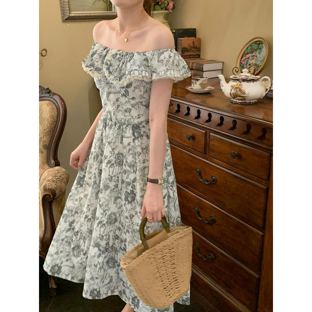 Đầm Hoa Không Tay Nhún Bèo Phong Cách Retro Pháp 62796