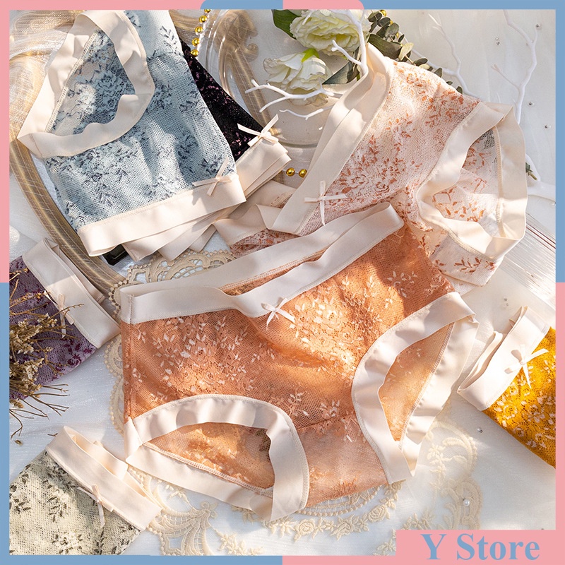 Quần lót su lụa sữa ren hoa hồng cao cấp 112