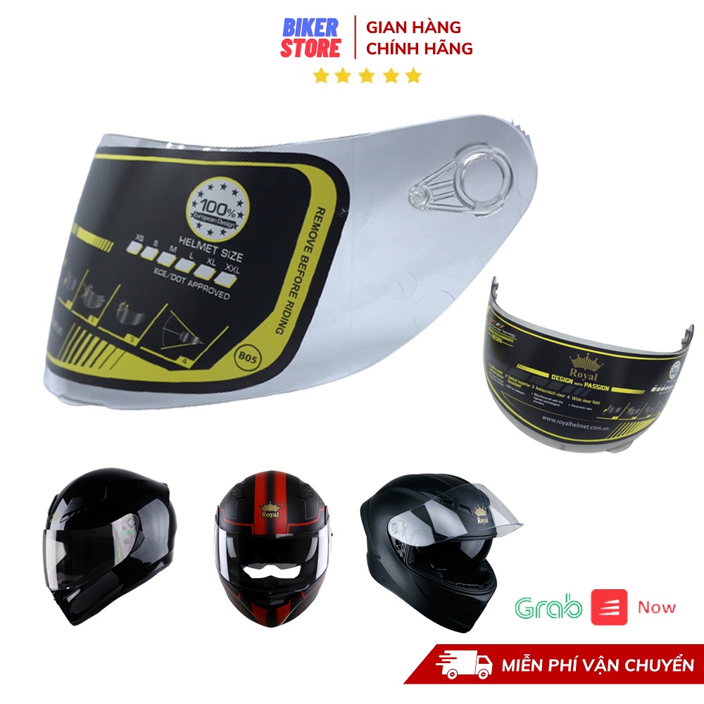 Kính Mũ Bảo Hiểm Fullface Royal M179, M168, M137, M138... Các Dòng Mũ Royal Fullface (Kính Thay Thế)