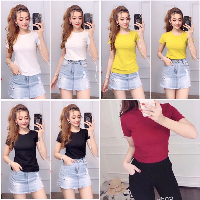 ÁO THUN THÁI ÔM BODY CỔ TRÒN TAY NGẮN (hàng loại 1)