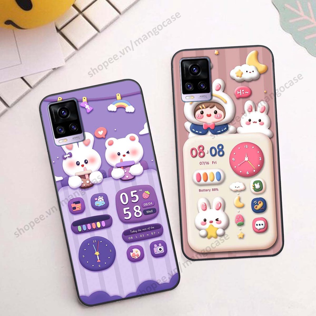 Ốp lưng Vivo V20 hình gấu, thỏ, đồng hồ cute dễ thương
