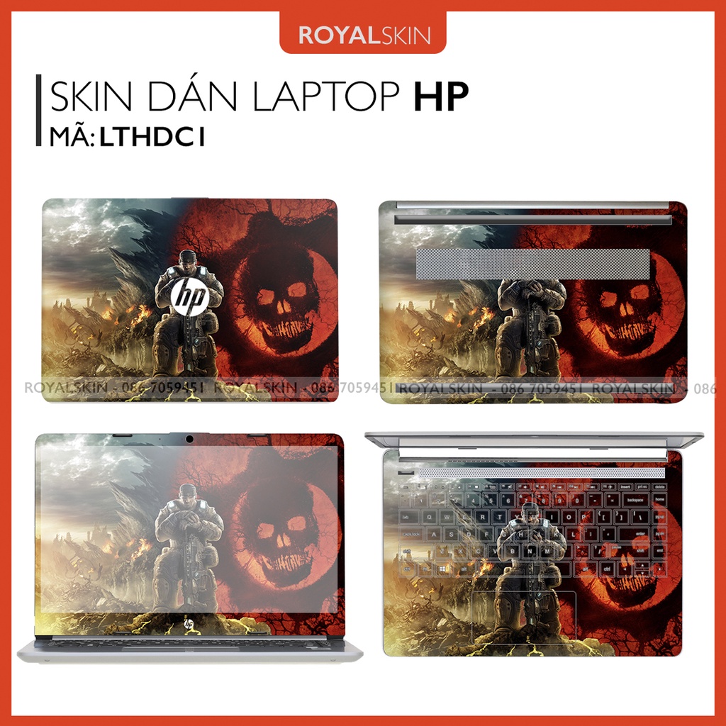 Skin dán Laptop HP In Hình Đầu lâu xương chéo Bộ 1 -Nhận in theo yêu cầu