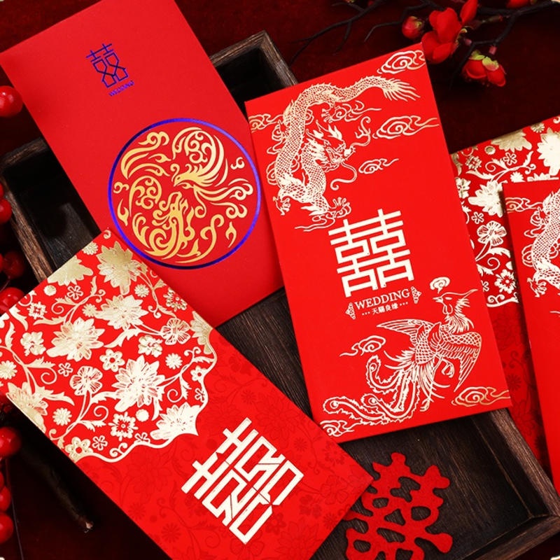 Set 30-40 Bao Lì Xì Phong Cách Trung Hoa 2022 30-40pcs Red Packet Angpao Wedding Angpow 2022 Cute Ca
