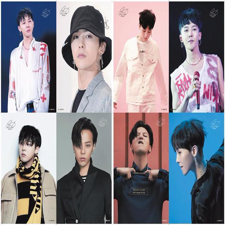 [Mã LIFEBOOK2 giảm 10% đơn 0Đ] Poster G-Dragon Big Bang 8 tấm A4 ranh treo album ảnh in hình anime chibi đẹp