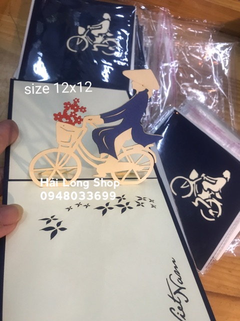 Cô Gái đi Xe Đạp - Girl  - Thiệp 3D ( VN ) | BigBuy360 - bigbuy360.vn