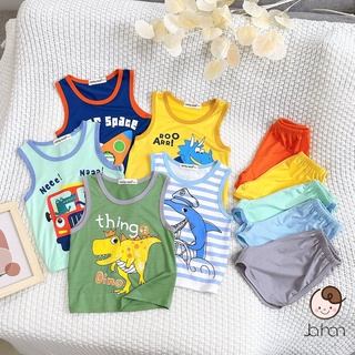Đồ bộ MINKY MOM cho bé trai bé gái ba lỗ thun lạnh phối, bộ quần áo trẻ em 3 lỗ mặc ở nhà 1 2 3 4 5 tuổi BS007