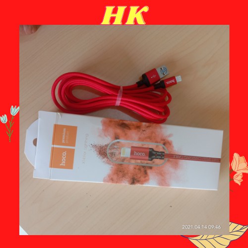 cap sac iphone HOCO.cap sac nhanh .nạp  điện  thoại nạp dây to  màu đỏ.màu hồng( hàng chính hãng)